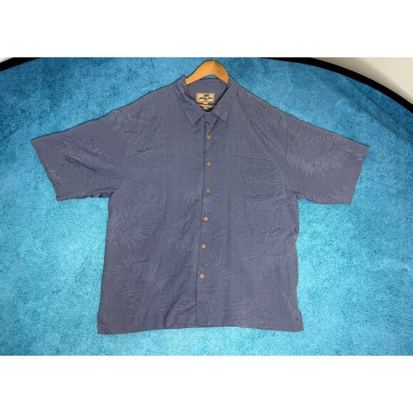 Jamaica Jaxx Men’s L Hawaiian Shirt – 100% Silk Palm Tree Camp Aloha – Vintage - Picture 2 of 16